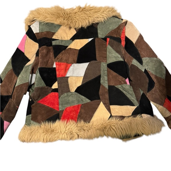 Vintage Leather Fur Colorblock Xhilaration Jacket size XL *Runs Small - Picture 8 of 15